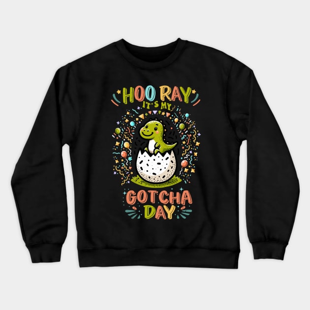 Hooray It's My Gotcha Day Unicorn Girls Boys Kids Toddlers Crewneck Sweatshirt by AimArtStudio